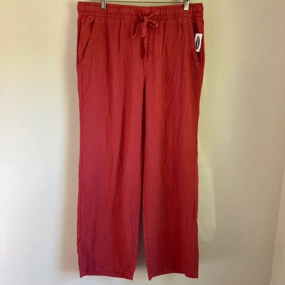 New old navy linen blend wide leg pants with a flaw - Picture 1 of 7